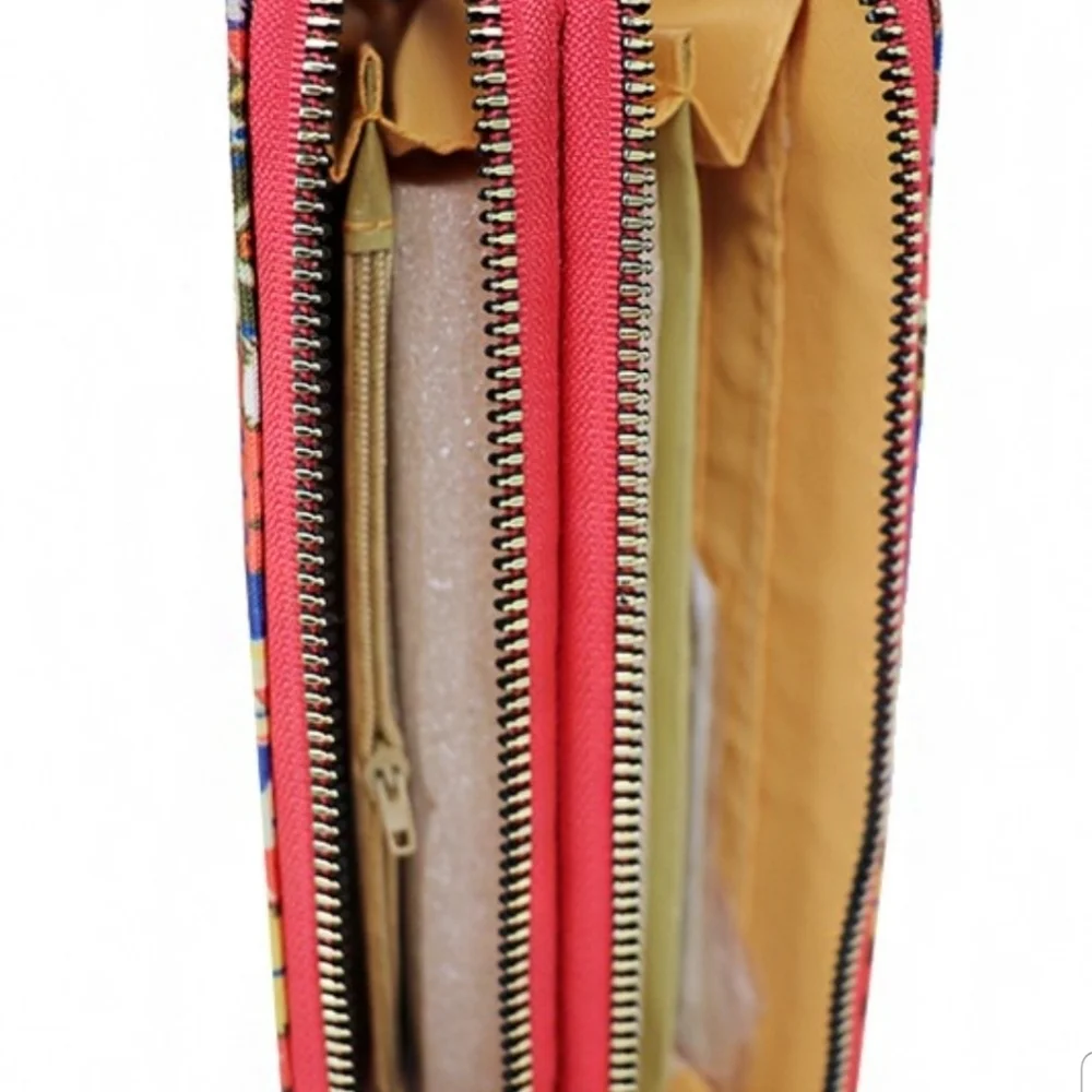 Tribal Aztec Double Zip Up Wallet NWT